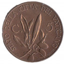 1933 - 34 5 centesimi Vaticano Pio XI Ramo d'Olivo BB+